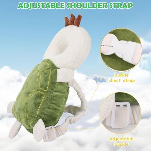 Baby Head Protector Backpack, Adjustable Baby Head Protection Backpack with Baby Knee Pads for Walking & Crawling, Soft, Breathable and Wearing Safety Baby Head Protector - Pink Butterfly in Saudi Arabia