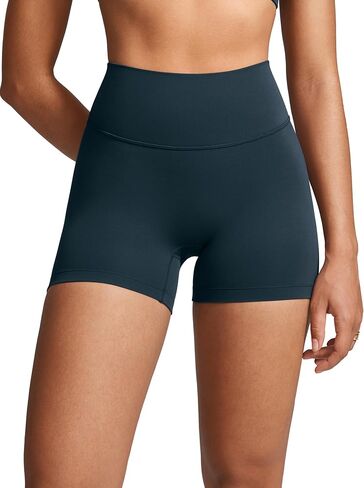 Womens High Waist No Front Seam Biker Shorts 4 Inches Running Volleyball Spandex Yoga Gym Workouts in Saudi Arabia