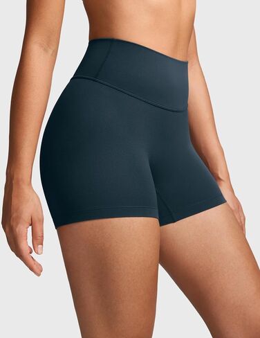 Womens High Waist No Front Seam Biker Shorts 4 Inches Running Volleyball Spandex Yoga Gym Workouts in Saudi Arabia