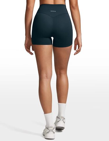 Womens High Waist No Front Seam Biker Shorts 4 Inches Running Volleyball Spandex Yoga Gym Workouts in Saudi Arabia