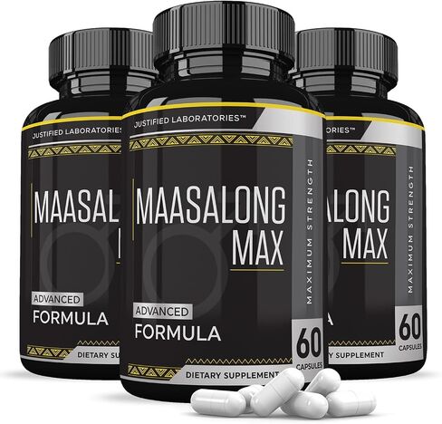المختبرات المبررة (3 حزمة Maasalong Max 1600mg صحة الرجال Masalong Formula 180 كبسولات in Saudi Arabia