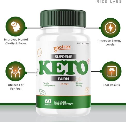 Nootrex Supreme Keto Burn Capsules ، مكمل Nootrex لفقدان الوزن المتقدم ، أقصى صيغة القوة لتحقيق أهداف لك أسرع وأسهل ، مراجعات NOO TREX (120 كبسولة) (حزمة 2) 2) in Kuwait