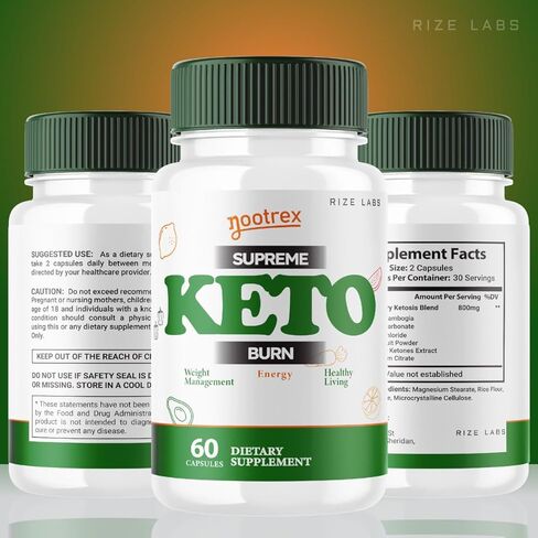 Nootrex Supreme Keto Burn Capsules ، مكمل Nootrex لفقدان الوزن المتقدم ، أقصى صيغة القوة لتحقيق أهداف لك أسرع وأسهل ، مراجعات NOO TREX (120 كبسولة) (حزمة 2) 2) in Kuwait