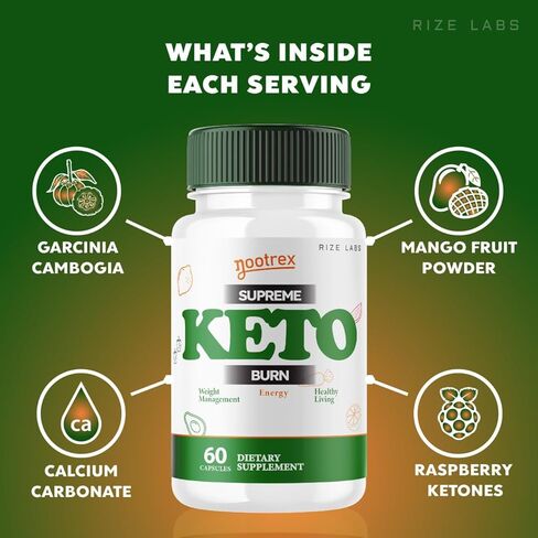 Nootrex Supreme Keto Burn Capsules ، مكمل Nootrex لفقدان الوزن المتقدم ، أقصى صيغة القوة لتحقيق أهداف لك أسرع وأسهل ، مراجعات NOO TREX (120 كبسولة) (حزمة 2) 2) in Kuwait