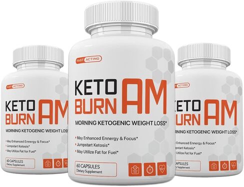 (Pack of 3) Keto Burn AM Morning Ketogenic Weight Management, Keto Burn Pills for Men and Women, 180 Capsules, 3 Months Supply in Saudi Arabia