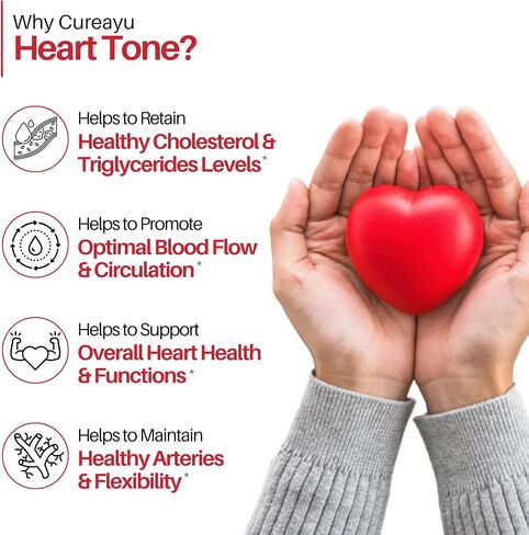 Heart Tone Capsules – Herbal Supplement for Heart Health Support – with Arjuna, Pushkarmool & 8 Botanicals – Helps Maintain Healthy Cholesterol & Triglyceride Levels – 90 Veg Capsules, 3 Pack in Saudi Arabia