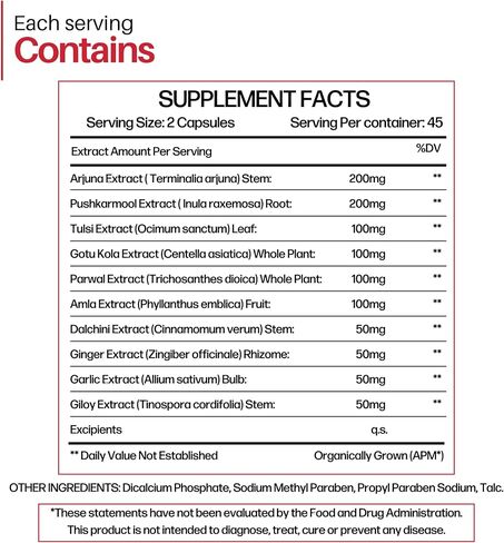 Heart Tone Capsules – Herbal Supplement for Heart Health Support – with Arjuna, Pushkarmool & 8 Botanicals – Helps Maintain Healthy Cholesterol & Triglyceride Levels – 90 Veg Capsules, 3 Pack in Saudi Arabia