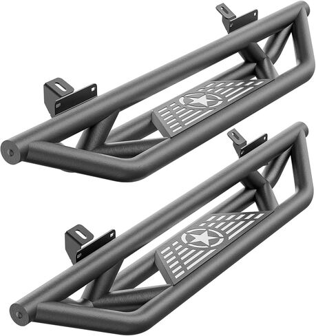 for Jeep JK Running Boards Drop Side Steps Compatible with 2007-2018 Jeep Wrangler JK 2 Doors, Heavy-Duty Steel Nerf Bars Step Plates Rock Sliders Rails (Off-Road, Black) in Kuwait