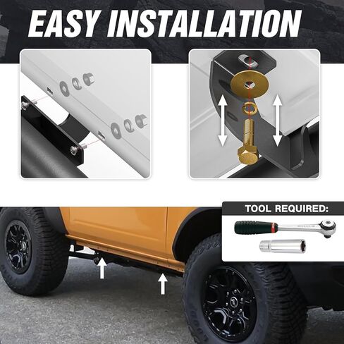 for Jeep JK Running Boards Drop Side Steps Compatible with 2007-2018 Jeep Wrangler JK 2 Doors, Heavy-Duty Steel Nerf Bars Step Plates Rock Sliders Rails (Off-Road, Black) in Kuwait