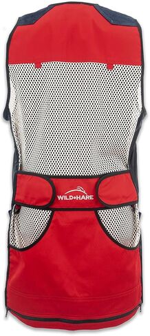 Wild Hare Shooting Gear Competition Sporting Vest, Suede Leather, Red/White/Blue in Saudi Arabia