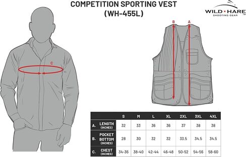 Wild Hare Shooting Gear Competition Sporting Vest, Suede Leather, Red/White/Blue in Saudi Arabia