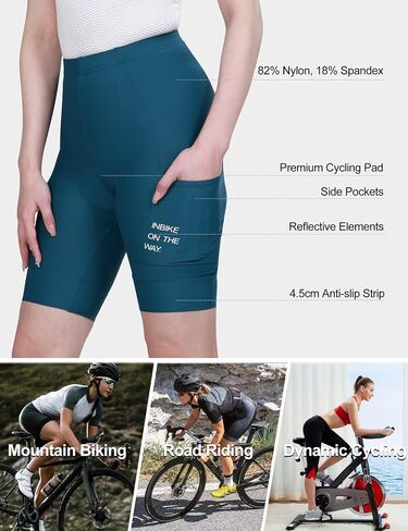 شورت الدراجات للنساء في Inbike - شورت ركوب الدراجات المبطن مع جيب لركوب الدراجات/ركوب الدراجات/الطريق MTB/الطريق in Saudi Arabia