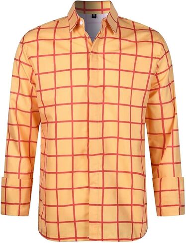 PAINEOMN Woody Shirt for Men Woody Vest Cowboys Halloween Cosplay Costume Adult Long Sleeves Plaid Button Down Shirt in Saudi Arabia
