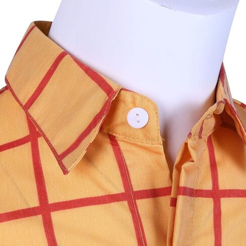 PAINEOMN Woody Shirt for Men Woody Vest Cowboys Halloween Cosplay Costume Adult Long Sleeves Plaid Button Down Shirt in Saudi Arabia