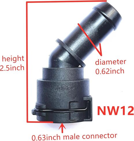 NW12, 45°,Coolant Hose Connector Adapter,Radiator Pipe Line Fitting for Chevrolet Mercedes-Benz BMW Audi Volkswagen Volvo Buick,Engine Heater Hose Assembly Junction Repair Kit,5/8 inch,16mm, 0.63 inch in Saudi Arabia