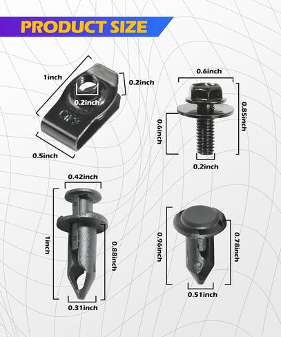 35PCS Car Engine Under Cover Splash Shield Guard Body Bolts Screws,Skid Plate Bolts Screw Kit,Bumper Screws,Engine Splash Shield Screw,Suitable for Most Cars and Sedans Replacement in Saudi Arabia
