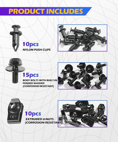 35PCS Car Engine Under Cover Splash Shield Guard Body Bolts Screws,Skid Plate Bolts Screw Kit,Bumper Screws,Engine Splash Shield Screw,Suitable for Most Cars and Sedans Replacement in Saudi Arabia