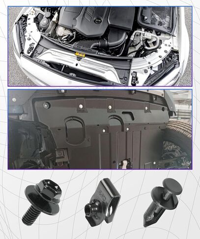 35PCS Car Engine Under Cover Splash Shield Guard Body Bolts Screws,Skid Plate Bolts Screw Kit,Bumper Screws,Engine Splash Shield Screw,Suitable for Most Cars and Sedans Replacement in Saudi Arabia