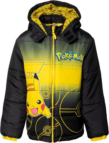 Pokemon Pikachu Zip Up Winter Coat Puffer Jacket Toddler to Big Kid Sizes (4-14-16) in Saudi Arabia