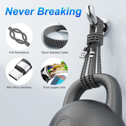 كابلات ساعة ذكية 4 في 1 لساعة Apple Watch / iPhone / Airpods، قاعدة شحن مغناطيسية مع كابل شحن متعدد iWatch بطول 6FT/1.8M مع موصلات iPhone/Type C/Micro لأجهزة الكمبيوتر المحمول/الكمبيوتر اللوحي/الهاتف in Saudi Arabia