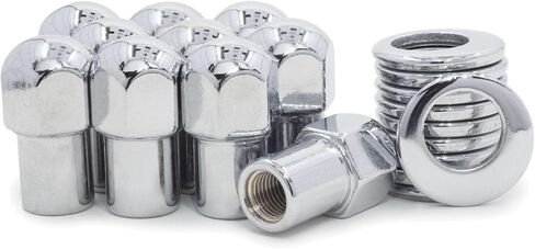 10 Lug Nuts 12X1.5 Chrome Dome Top Nut .75 Shank Offset Washers Steel for Pontiac,for Olds,for GMC,for Chevy,for Buick in Saudi Arabia