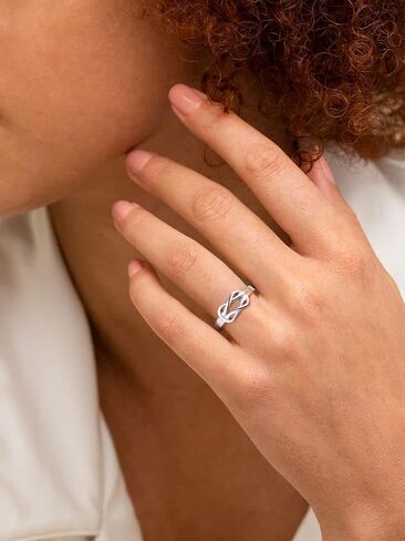 ChicSilver 925 Sterling Silver Rings for Women Love Knot Promise Ring Hypoallergenic Eternity Ring for Women Rings Size 4-12 in Saudi Arabia