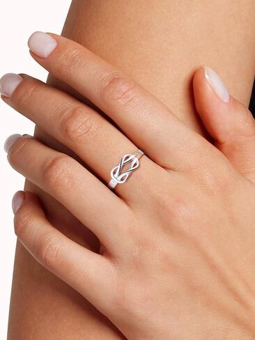 ChicSilver 925 Sterling Silver Rings for Women Love Knot Promise Ring Hypoallergenic Eternity Ring for Women Rings Size 4-12 in Saudi Arabia