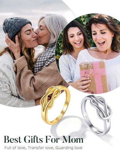 ChicSilver 925 Sterling Silver Rings for Women Love Knot Promise Ring Hypoallergenic Eternity Ring for Women Rings Size 4-12 in Saudi Arabia