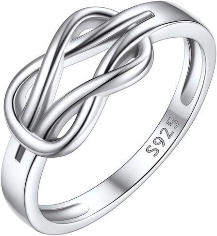 ChicSilver 925 Sterling Silver Rings for Women Love Knot Promise Ring Hypoallergenic Eternity Ring for Women Rings Size 4-12 in Saudi Arabia