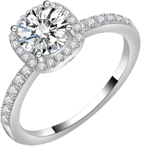 14K Gold 1Carat Diamond Women's Engagement Rings, Round Cut Diamond Ring, VVS1 D-Color, Promise Rings for Her in Saudi Arabia