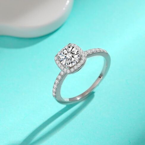 14K Gold 1Carat Diamond Women's Engagement Rings, Round Cut Diamond Ring, VVS1 D-Color, Promise Rings for Her in Saudi Arabia