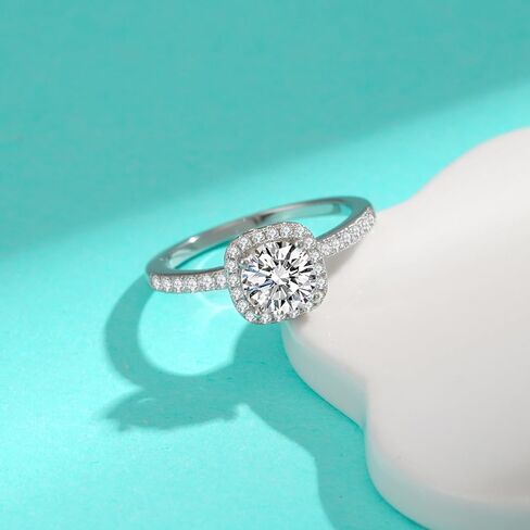 14K Gold 1Carat Diamond Women's Engagement Rings, Round Cut Diamond Ring, VVS1 D-Color, Promise Rings for Her in Saudi Arabia