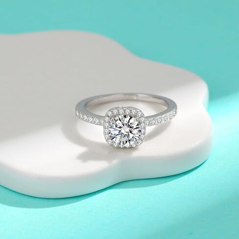 14K Gold 1Carat Diamond Women's Engagement Rings, Round Cut Diamond Ring, VVS1 D-Color, Promise Rings for Her in Saudi Arabia