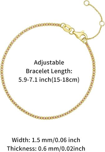18K Solid Gold Bracelets for Women, Real Pure Gold Dainty Jewelry Gold Red and Pink Cord Chain Bracelet for Ladies Girlfriend Mother Girfriends Couples Lovers Gifts in Kuwait