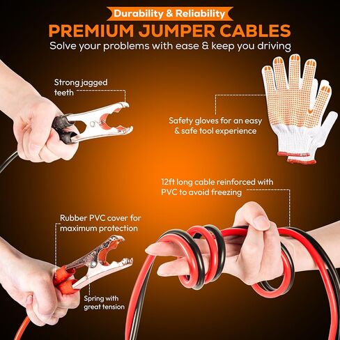 Car Emergency Roadside Tool Kit for Safety – Car Safety Kit for Vehicles with Jumper Cables, Car Repair Tool Set, Reflective Triangle, Vest, Top Rope, Shovel, Car Safety Hammer & First Aid Kit in Saudi Arabia