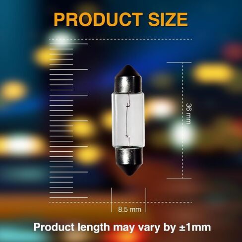 24V 5W 10 Pack Sv8.5-8 T3.25 Halogen Festoon Bulb Fits 44mm Base Sizes Direct Replacement for Car Dome Light,Trunk,Interior Bulb in Saudi Arabia