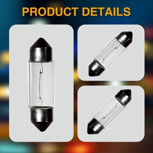 24V 5W 10 Pack Sv8.5-8 T3.25 Halogen Festoon Bulb Fits 44mm Base Sizes Direct Replacement for Car Dome Light,Trunk,Interior Bulb in Saudi Arabia