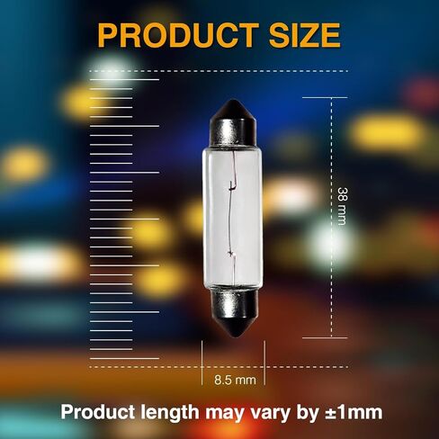 24V 10W 10 Pack Sv8.5-8 T3.25 Halogen Festoon Bulb Fits 44mm Base Sizes Direct Replacement for Car Dome Light,Trunk,Interior Bulb in Saudi Arabia