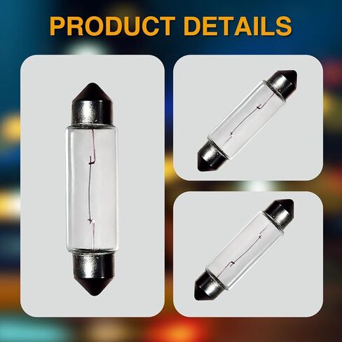 24V 10W 10 Pack Sv8.5-8 T3.25 Halogen Festoon Bulb Fits 44mm Base Sizes Direct Replacement for Car Dome Light,Trunk,Interior Bulb in Saudi Arabia