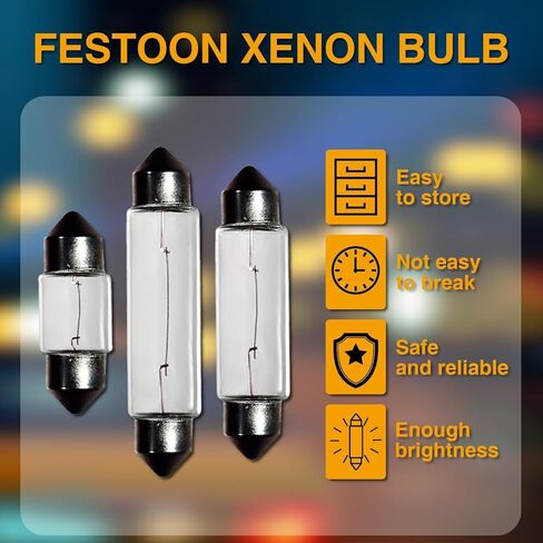 24V 10W 10 Pack Sv8.5-8 T3.25 Halogen Festoon Bulb Fits 44mm Base Sizes Direct Replacement for Car Dome Light,Trunk,Interior Bulb in Saudi Arabia