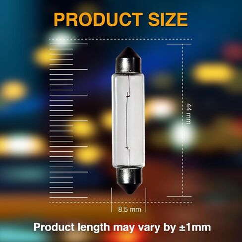 24V 10W 10 Pack Sv8.5-8 T3.25 Halogen Festoon Bulb Fits 44mm Base Sizes Direct Replacement for Car Dome Light,Trunk,Interior Bulb in Saudi Arabia
