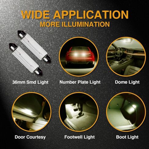 24V 10W 10 Pack Sv8.5-8 T3.25 Halogen Festoon Bulb Fits 44mm Base Sizes Direct Replacement for Car Dome Light,Trunk,Interior Bulb in Saudi Arabia