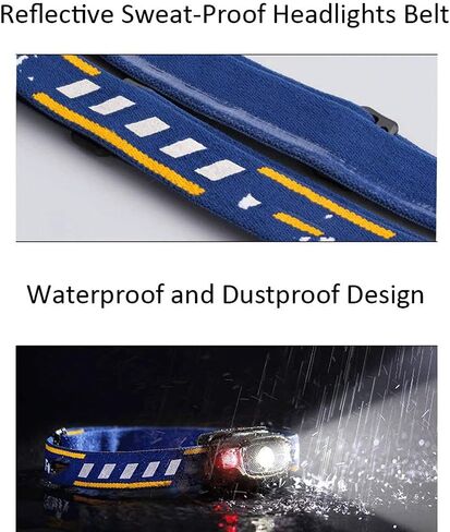 Hands-Free Flashlight, Waterproof Light Lamp Torch for Camping Fishing Hiking Night Activities in Kuwait