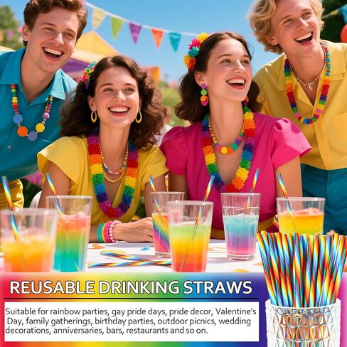 JANYUN 30 Pieces Reusable Plastic Straws BPA-Free 9" Colorful Printing Hard Platic Stripe Drinking Straw for Mason Jar Tumbler Family or Party Use Cleaning Brush Included(Random Pattern) (Straight) in Kuwait