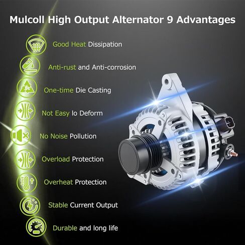 11516 Alternator Compatible for Toyota Camry 2.5L 2010 2011 12V 100AMP CW 4-Pulley Grooves High Output Alternator Replaces# 27060-0V060-84 104210-2650 27060-0V060 in Saudi Arabia