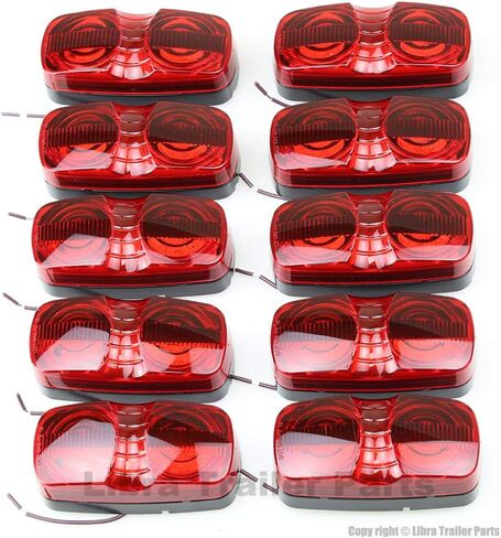LIBRA Pack 10 RED Trailer RV LED Bullseye Marker Light w/Advanced SMD LED in Saudi Arabia