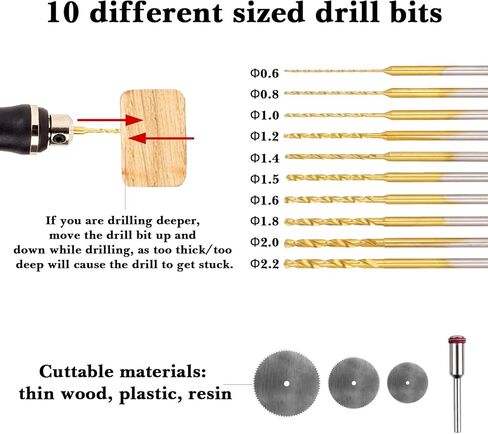 3-Speed Cordless Mini Drill Pen with 10 Small Drill Bits, Rechargeable Electric Hand Drill, Resin Drill Set for Jewelry Making Plastic Wood Keychains DIY (Rose Gold) in Kuwait