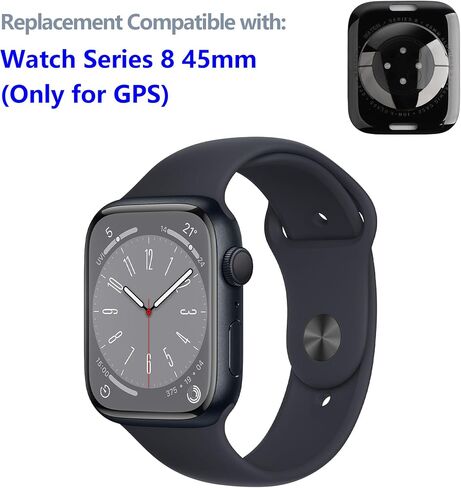 New Back Cover Glass Heart Rate Part Connector +NFC Compatible with A-pple Watch Series 8 45mm (Only for GPS) with Upgraded Repair Tools Kit in Saudi Arabia