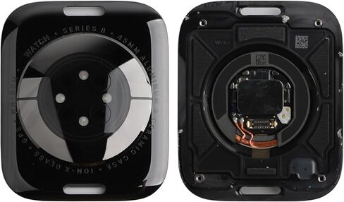 New Back Cover Glass Heart Rate Part Connector +NFC Compatible with A-pple Watch Series 8 45mm (Only for GPS) with Upgraded Repair Tools Kit in Saudi Arabia