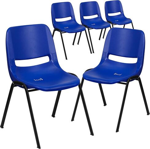 Flash Furniture HERCULES Series 440 lb. Capacity Kid's Navy Ergonomic Shell Stack Chair with Black Frame and 12" Seat Height in Saudi Arabia